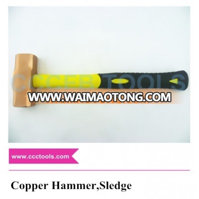 High quality Nonsparking Copper alloy rubber handle hammer sledge